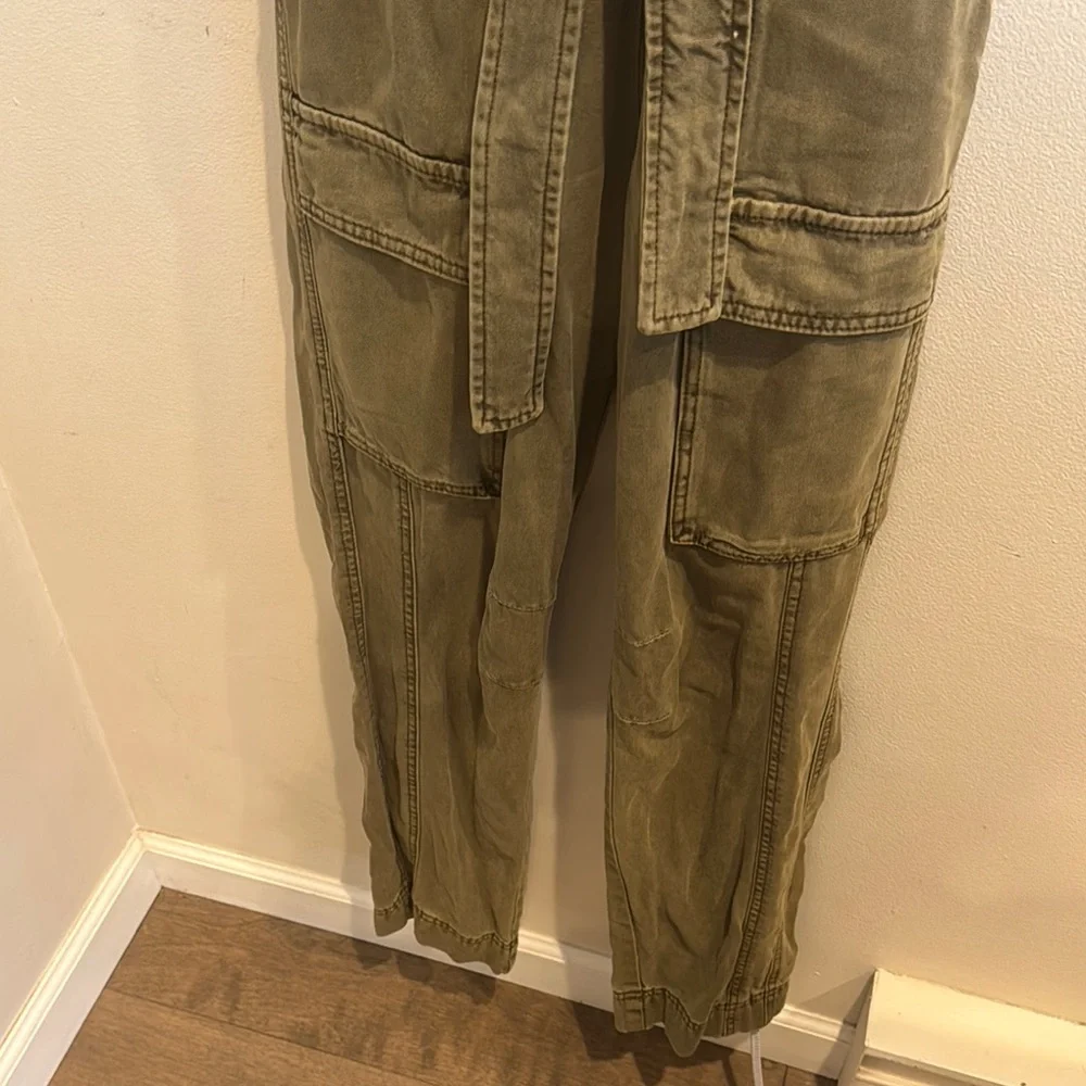 NWT Free People - Go West Utility Jumpsuit Belted Open Back Small‎